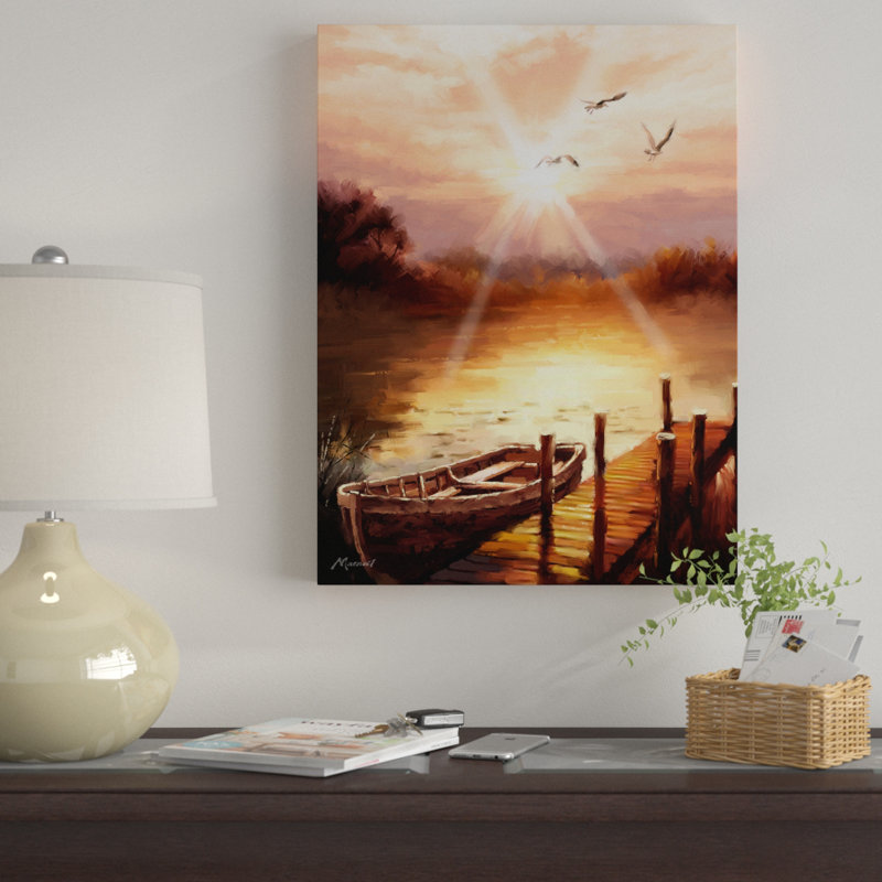 « soirée lake », reproduction sur toile, H 19 po x l 14 po x P 2 po
