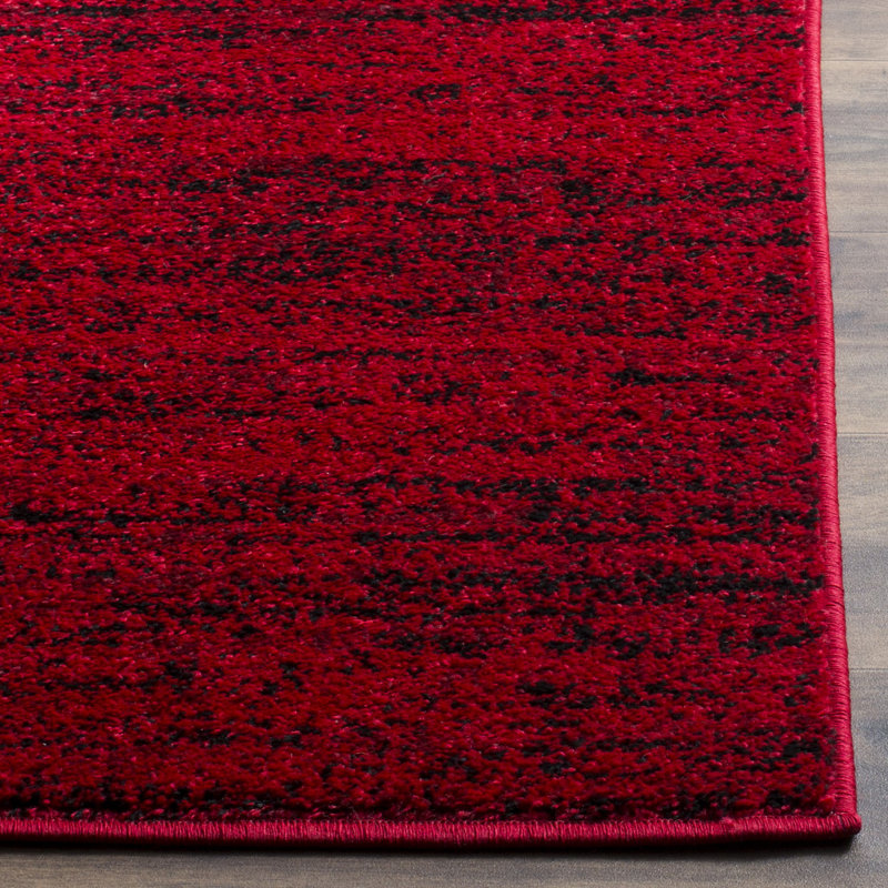 Riebe Red/Black Area Rug, Rectangle 3' x 5'