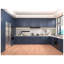 Armoire de cuisine 36 po bleu marine en bois massif et bois synthétique RTA