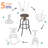 Laxton Adjustable Height Counter Stools for Kitchen Island with Metal Frame-420687949