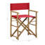 Ensemble de 2 chaises d'appoint d'extérieur pliables, tissu rouge, bambou brun