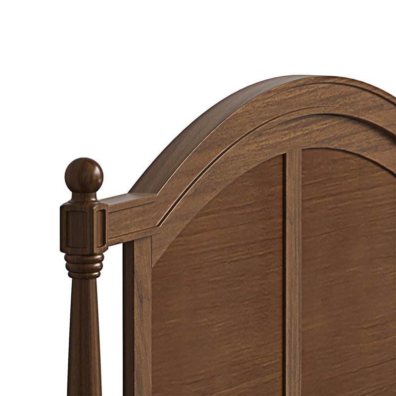 Lit plateforme Wood, Double, Noyer