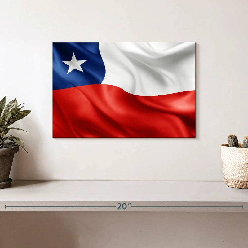 Waving Chile Flag, 8" H x 12" W