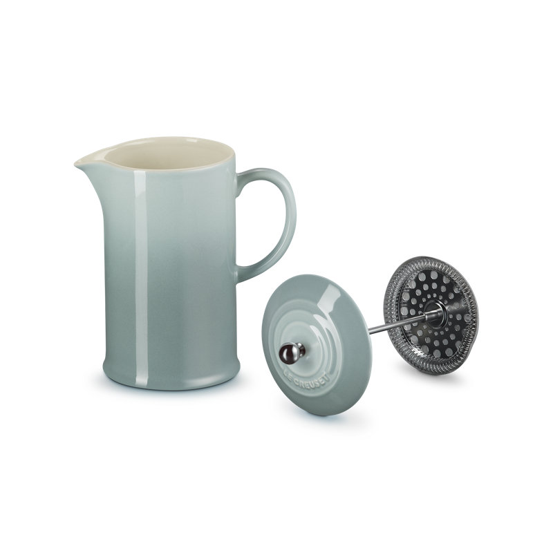 Le Creuset Stoneware 34 Oz. French Press, Cerise, Sea Salt