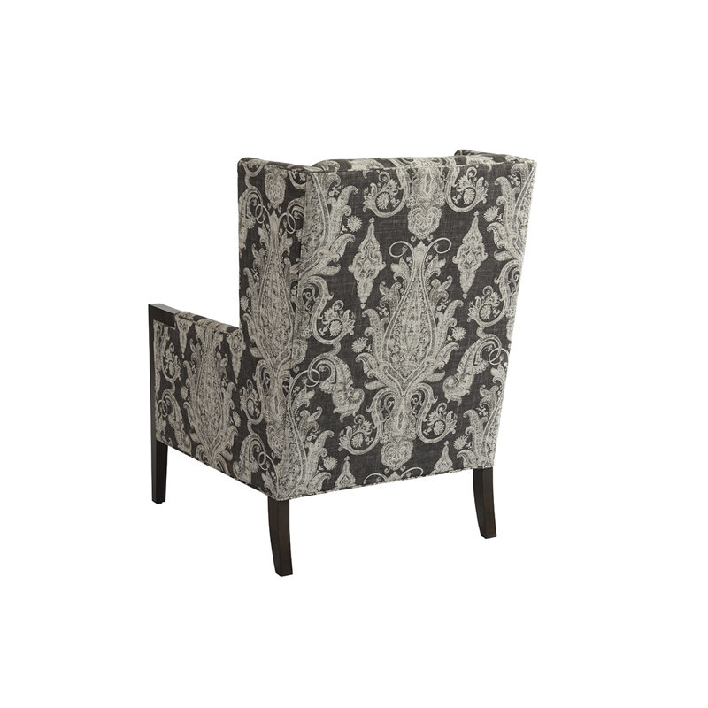 Barclay Butera Upholstery Wingback Chair, Black/Gray