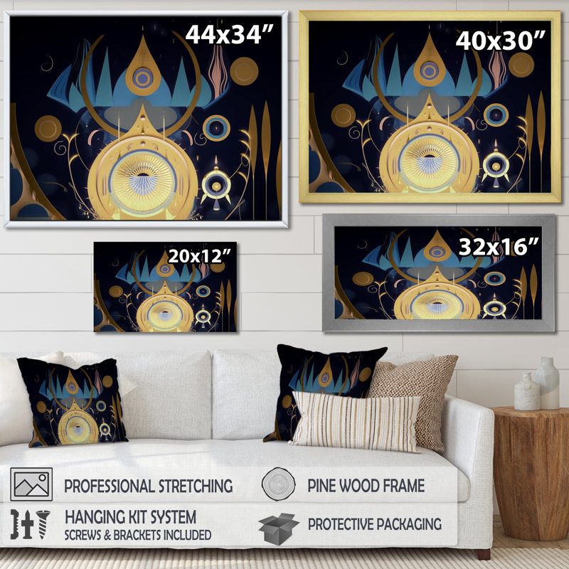 Éveil visionnaire de la géométrie visionnaire I - décoration murale géométrique moderne, H 30 po x l 40 po x P 1,5 po