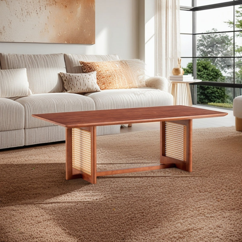 Table basse 47 po Mid-Century, Brun