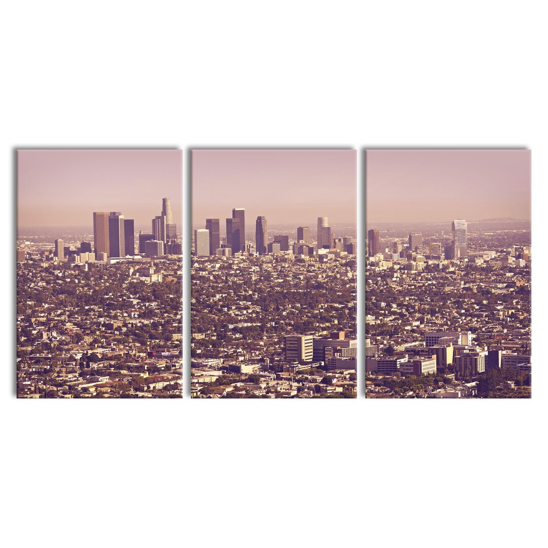 3-tlg. Leinwandbilder-Set Skyline of Los Angeles