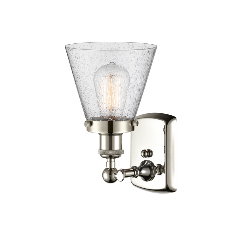 Applique murale 1 lumière 6 "Ballston Urban Cone, Ampoule non incluse, Grainé, Nickel poli