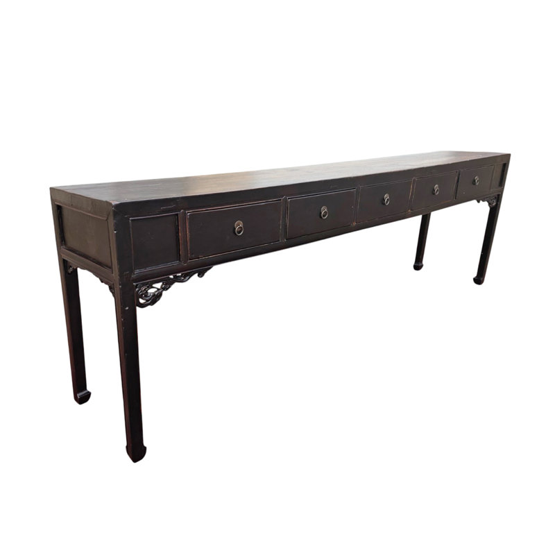 104" Long 5 Drawer Antique Console Table