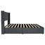 Grand lit avec rangement et ports - Tête de lit élégante à oreilles, relevage hydraulique d'aspect gris foncé, revêtement-638676684-638676687