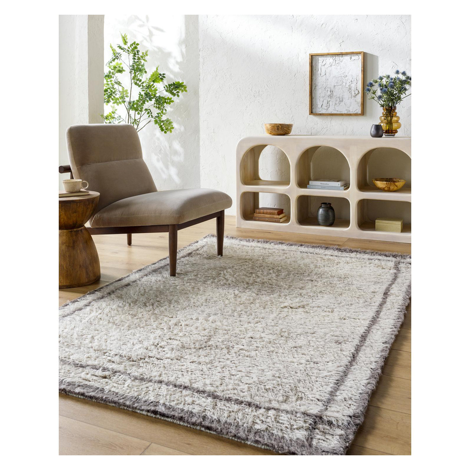 Hand Tufted Wool Gray Rug, Rectangle 5' x 7'6"