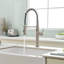 Robinet de cuisine à détecteur de mouvement à poignée simple, aspect nickel brossé, robinet principal en acier inoxydable