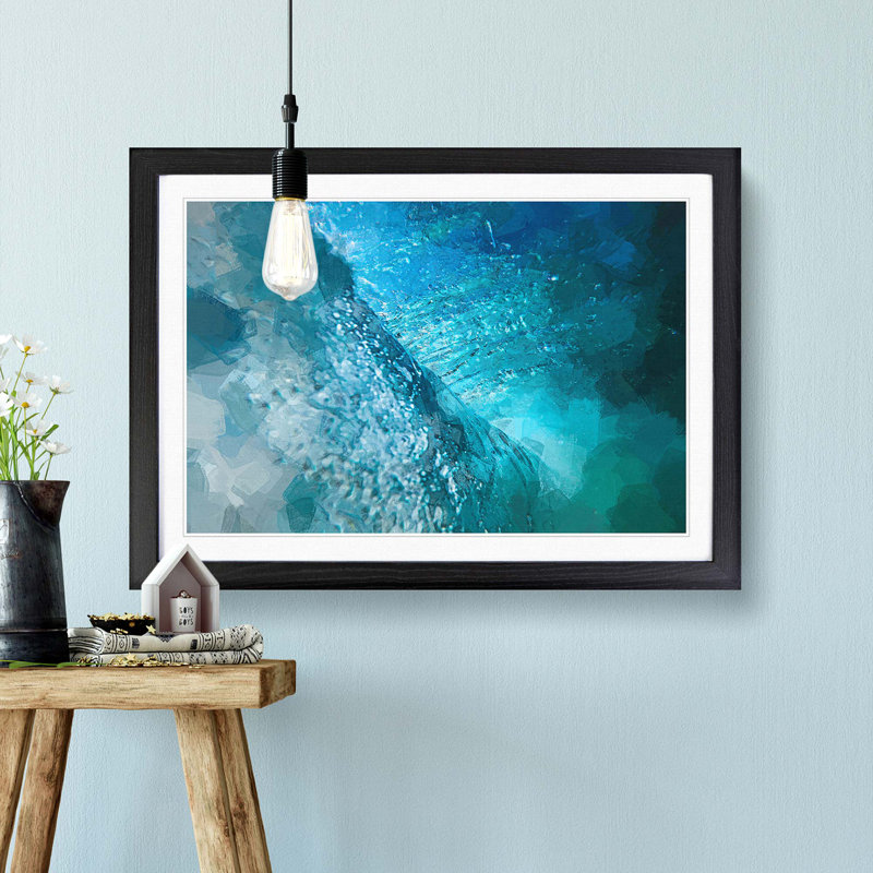 Beautiful Wave in Abstract - Picture Frame Graphic Art Print, Black Framed, 27cm H x 36cm W x 2cm D