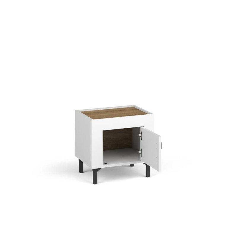 Paikea 48 cm W Bedside Table, White