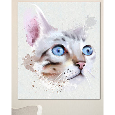 « chat avec yeux bleus », reproduction d’art sur toile tendue