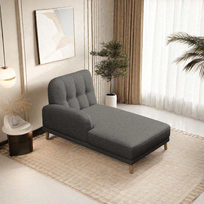 Chaise longue - Confort, Orienté à gauche (vu de face), Gris foncé