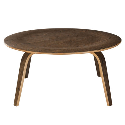 Circular Lightly Beveled Mid-century Style Coffee Table