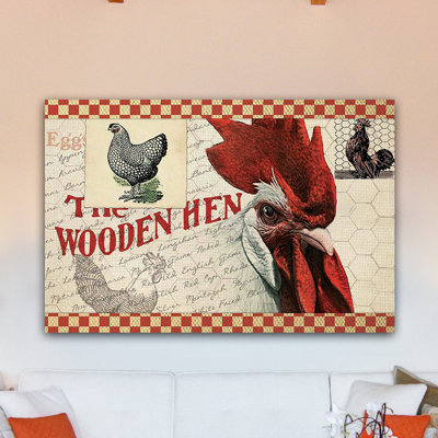 The Wooden Hen 1 Piece Wrapped Canvas Wall Art