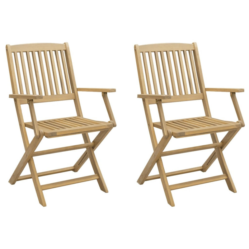 Spokane Solid Wood Accent Folding Chair Set, 90cm H x 54.5cm W x 58cm D
