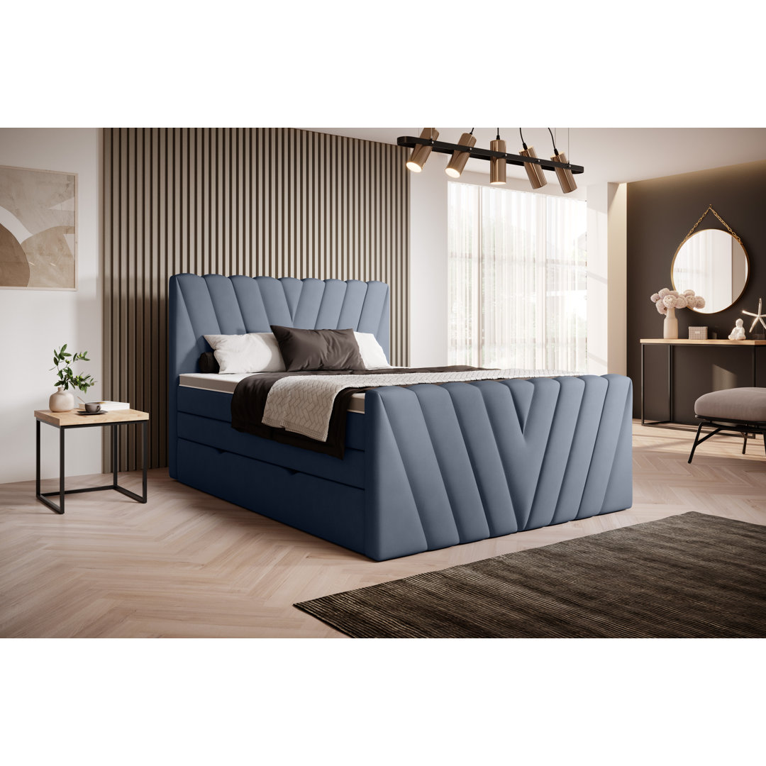 Boxspringbett Leitao mit Topper und Bettkasten