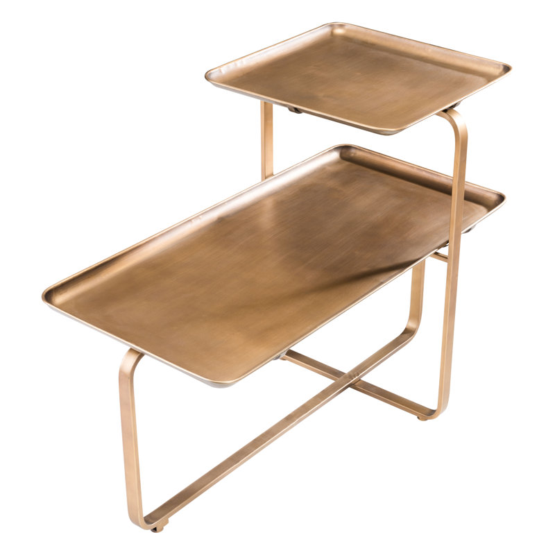 Henry Gold Steel Industrial Rectangular Coffee Table