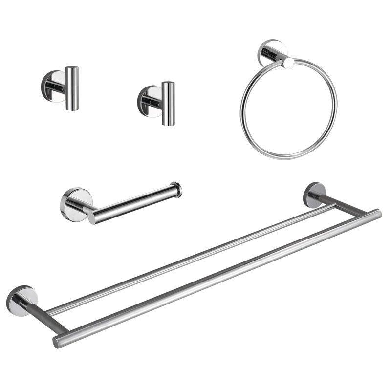 Ensemble de quincaillerie de salle de bain 5 pièces, Chrome