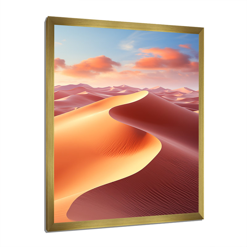 Paysage désertique Kearah I, Encadrement doré, H 20 po x l 12 po x P 1 po