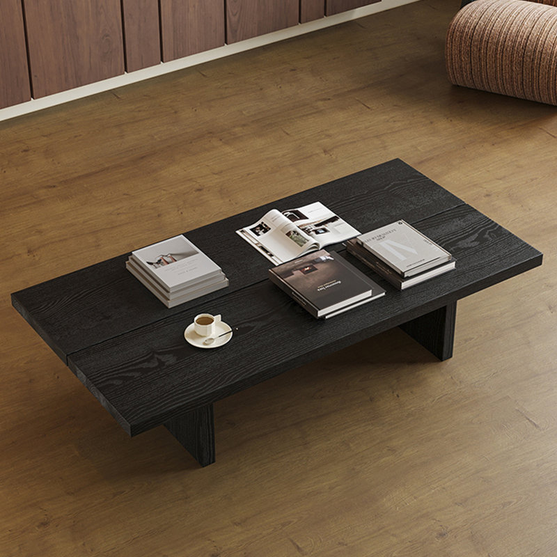 Table à thé en bois massif de style moderne, H 15,7 po x L 39,3 po x l 19,6 po