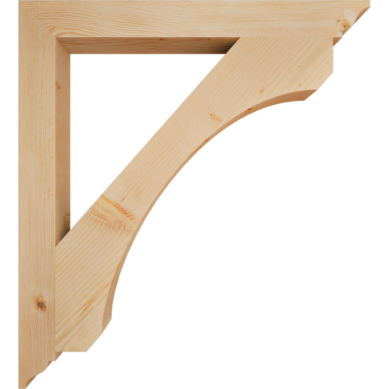 Support en bois rustique traditionnel BKTLEC01, Douglas (lisse), H 42 po x l 3,5 po x P 38 po