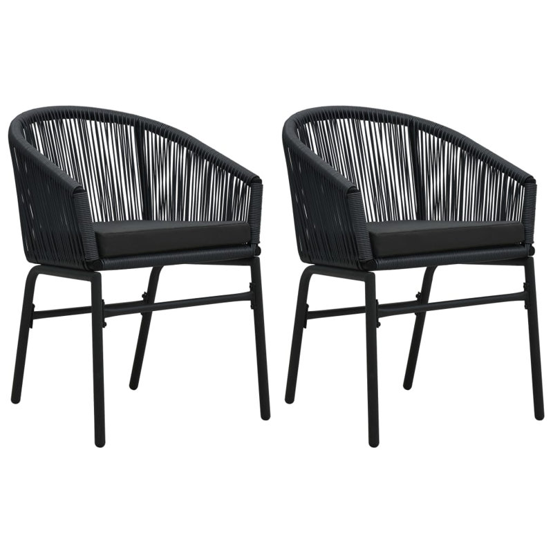 Chaise de patio avec coussins Klingensmith, Structure noire / coussin noir