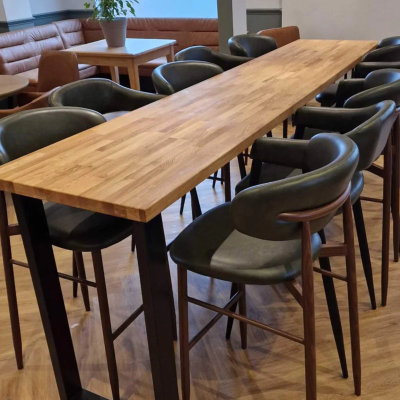 Oak Standing Workstation - High Meeting Table - with Pop Up Power Socket, 100cm H x 180cm W x 45cm D