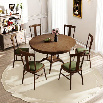 Rubber wood unique dining table set