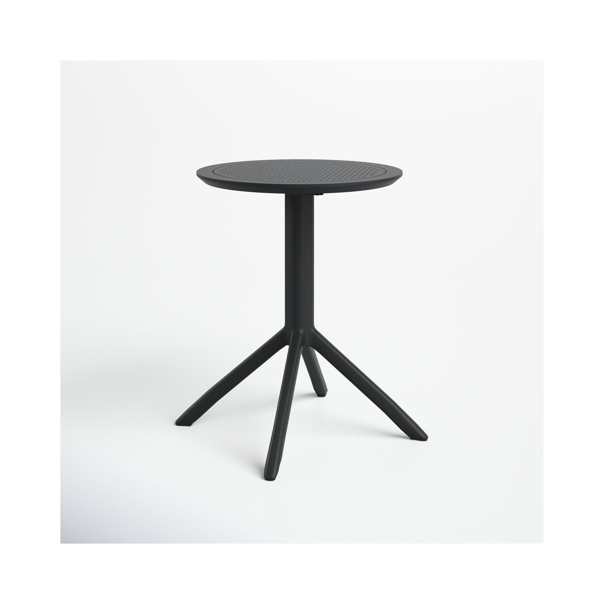 Plastic/Resin 2 - Person Round Table, Black, 29.5" H x 23.6" W x 23.6" L
