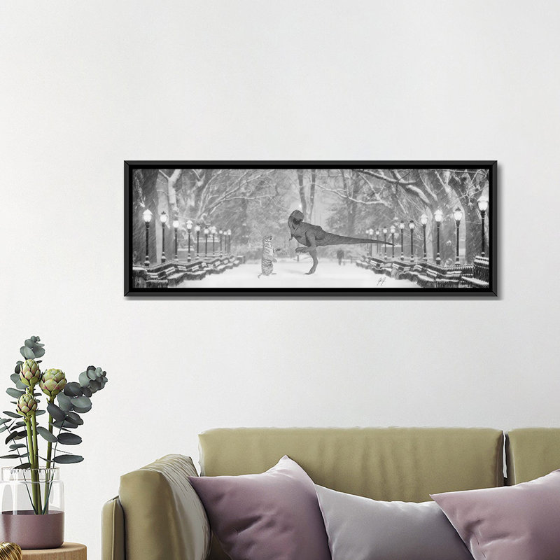 «Dance with Me» par Kathrin Federer, reproduction d'art panoramique sur toile, Toile avec cadre noir, 48" H x 16" W x 1.5" D