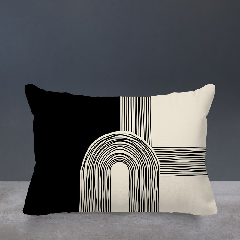 Housse et insert de coussin rectangulaire intérieur / extérieur Cassie, Crème, H 14 po x l 20 po