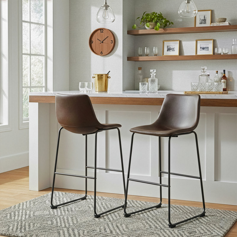Tabouret de bar et de comptoir Julienn, Tabouret (hauteur de l'assise : 28,5 po), Cappuccino