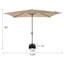 Parasol de marché rectangulaire avec base