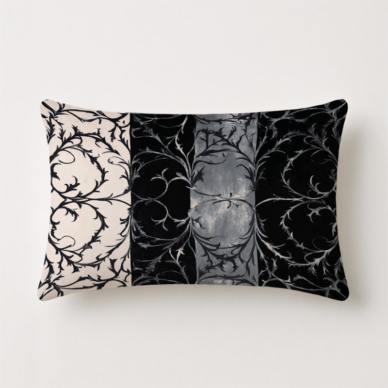 Ebony Vine Indoor And Outdoor Throw Pillow, Rectangle 25"H x 18"W