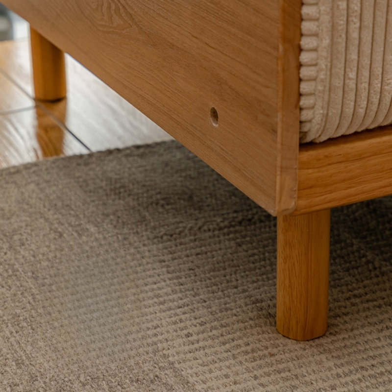 Petit canapé en bois massif Minimalist, Kaki pâle