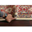 Tapis ivoire noué à la main de conception unique 6 pi 10 po x 9 pi 6 po