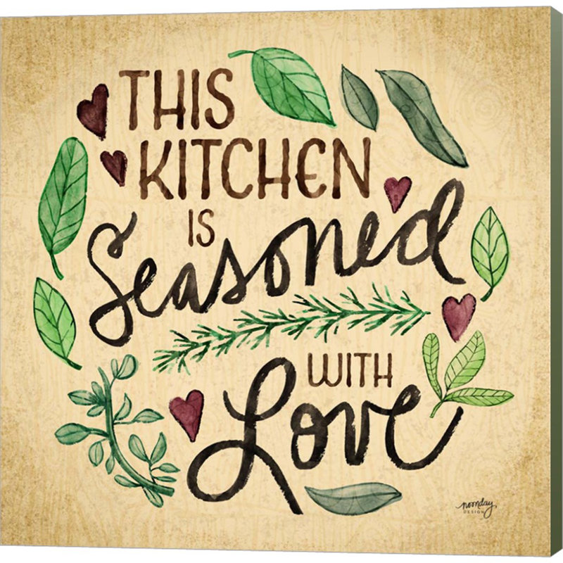 «Kitchen Memories I (Kitchen Seasoned)» par Noonday Design - Art textuel sur toile tendue, H 24 po x l 24 po x P 1,5 po