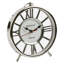 Roman Numeral Metal Quartz Movement / Crystal Tabletop Clock in Silver