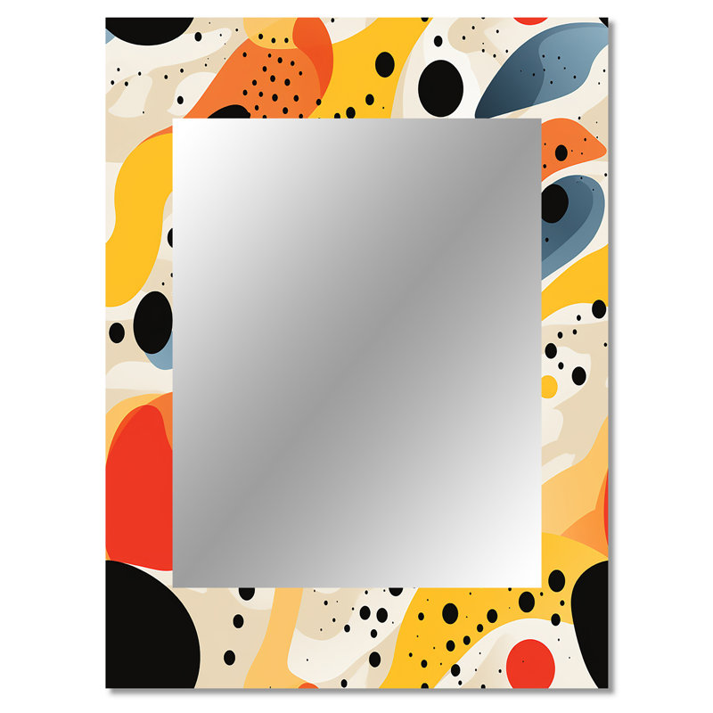 Red Popart Lichtensteins Lines Matrix - Abstract Mirror Wall Decor, 40" x 30"
