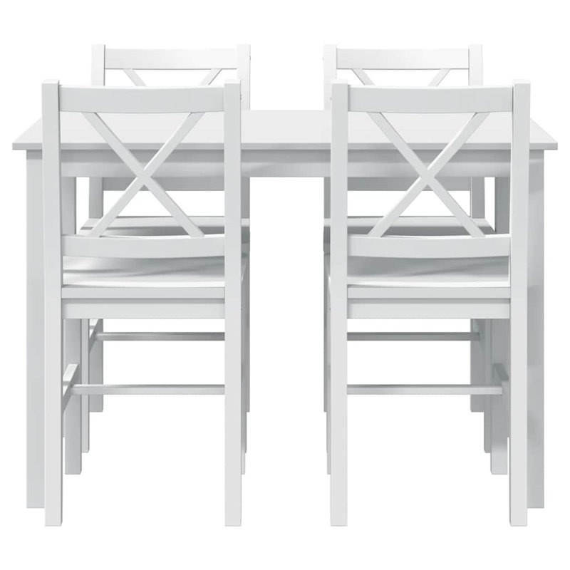 Ensemble de salle à manger 5 pièces en bois de pin blanc durable