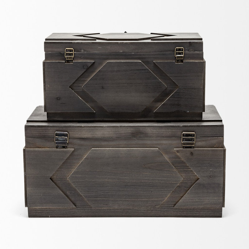 2 Piece Wooden Decorative Box Set