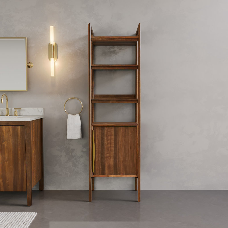 Ferrero 21 in. W x 17 in. D x 72 in. H Free Standing Linear Cabinet In Noir Juglans Finish
