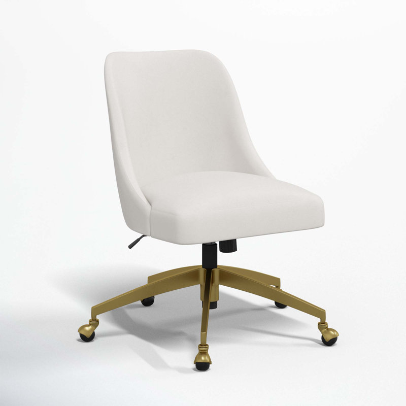 Chaise de bureau Tamieka, Velours performance gris clair Bella