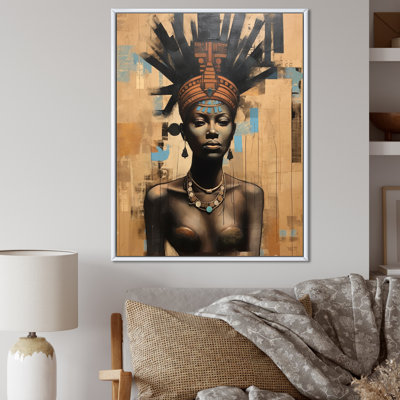Tribal, déesse, portrait, contemporain, africain