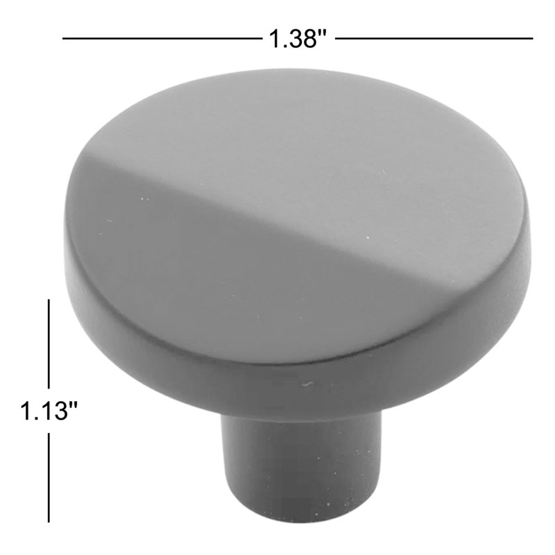 Poignée fantaisie Veer 1 3/8 po de diamètre, Nickel satiné